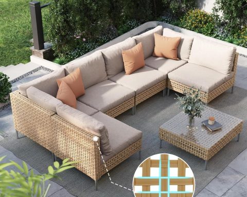 Aluminum Patio Furniture Set 7 Seats